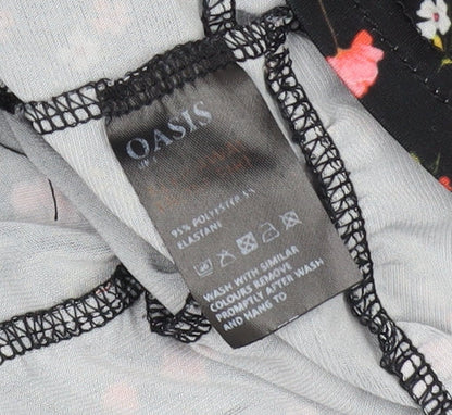 Womens UK Size L Oasis Black Wrap Blouse