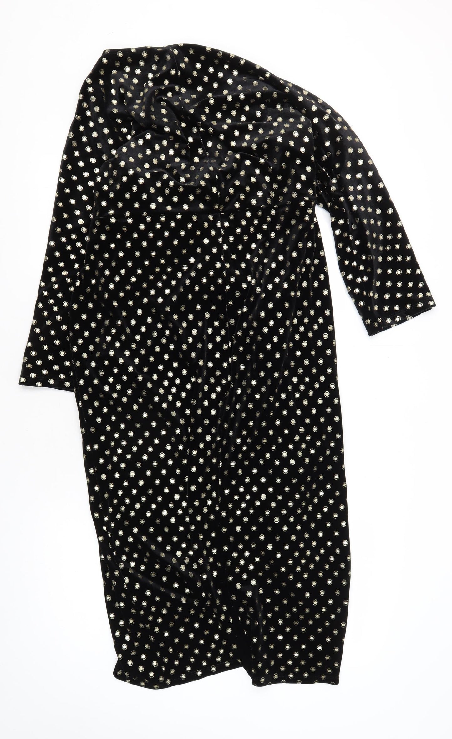 Monsoon Women's Black Polka Dot Bodycon Dress Size 18