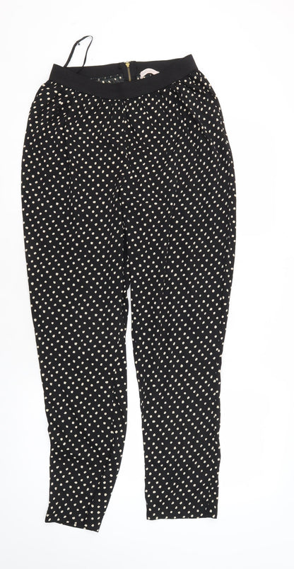 Womens UK Size M Brave Soul Regular Fit Cropped Black Trousers