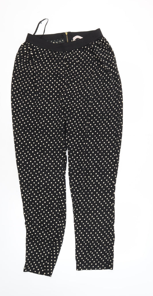 Womens UK Size M Brave Soul Regular Fit Cropped Black Trousers