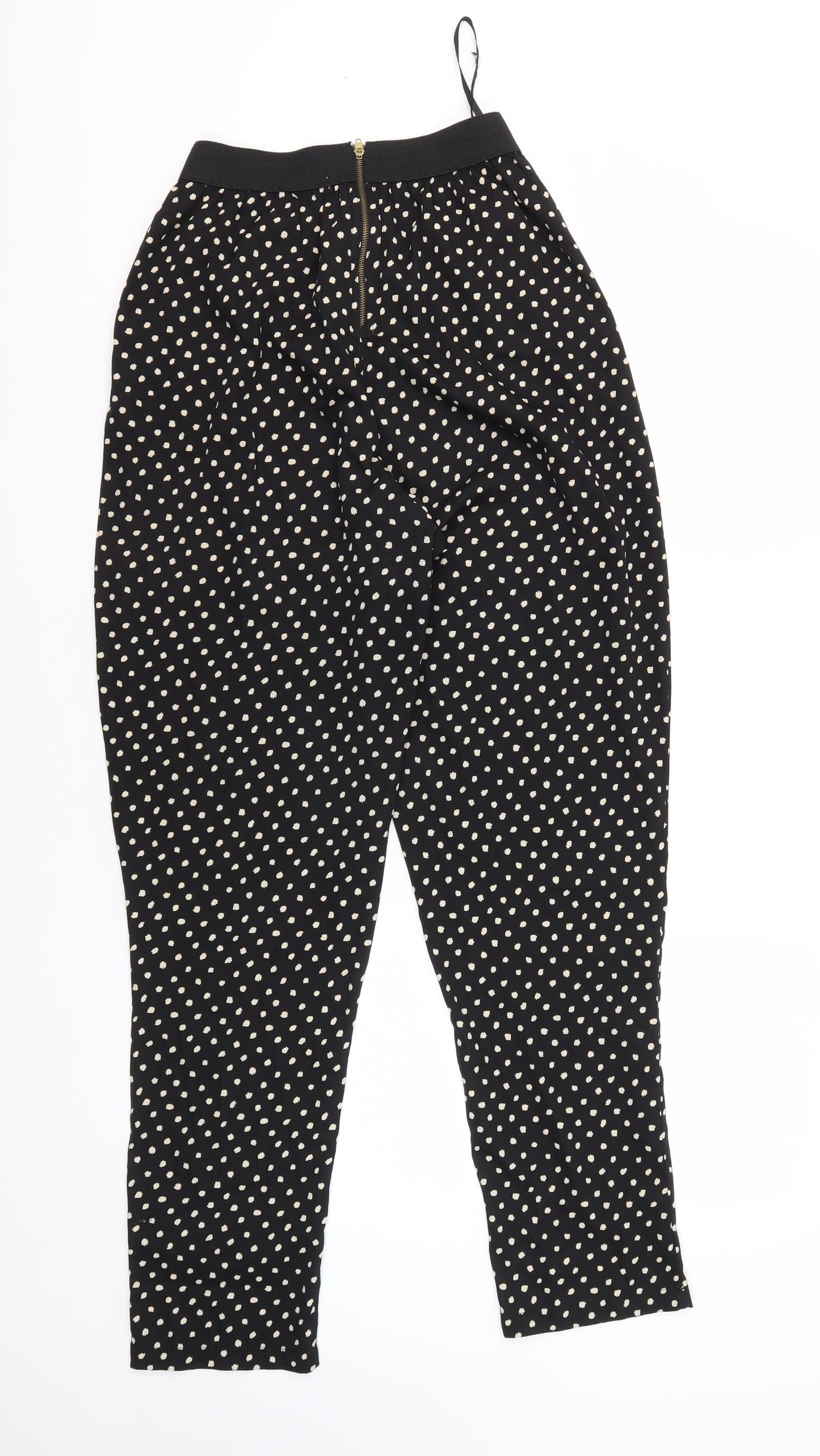 Womens UK Size M Brave Soul Regular Fit Cropped Black Trousers