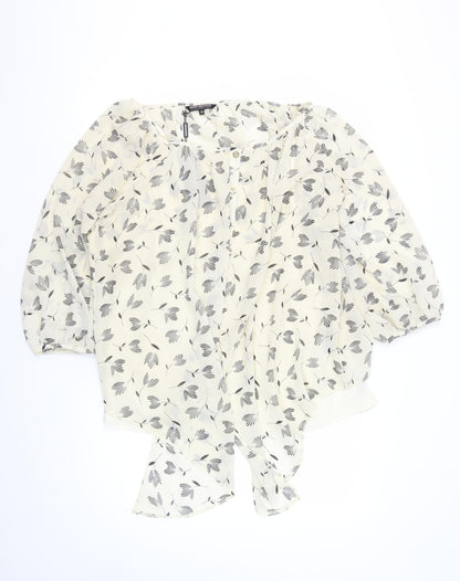 Anya Madsen Women’s Ivory Floral Tunic Blouse Size 20