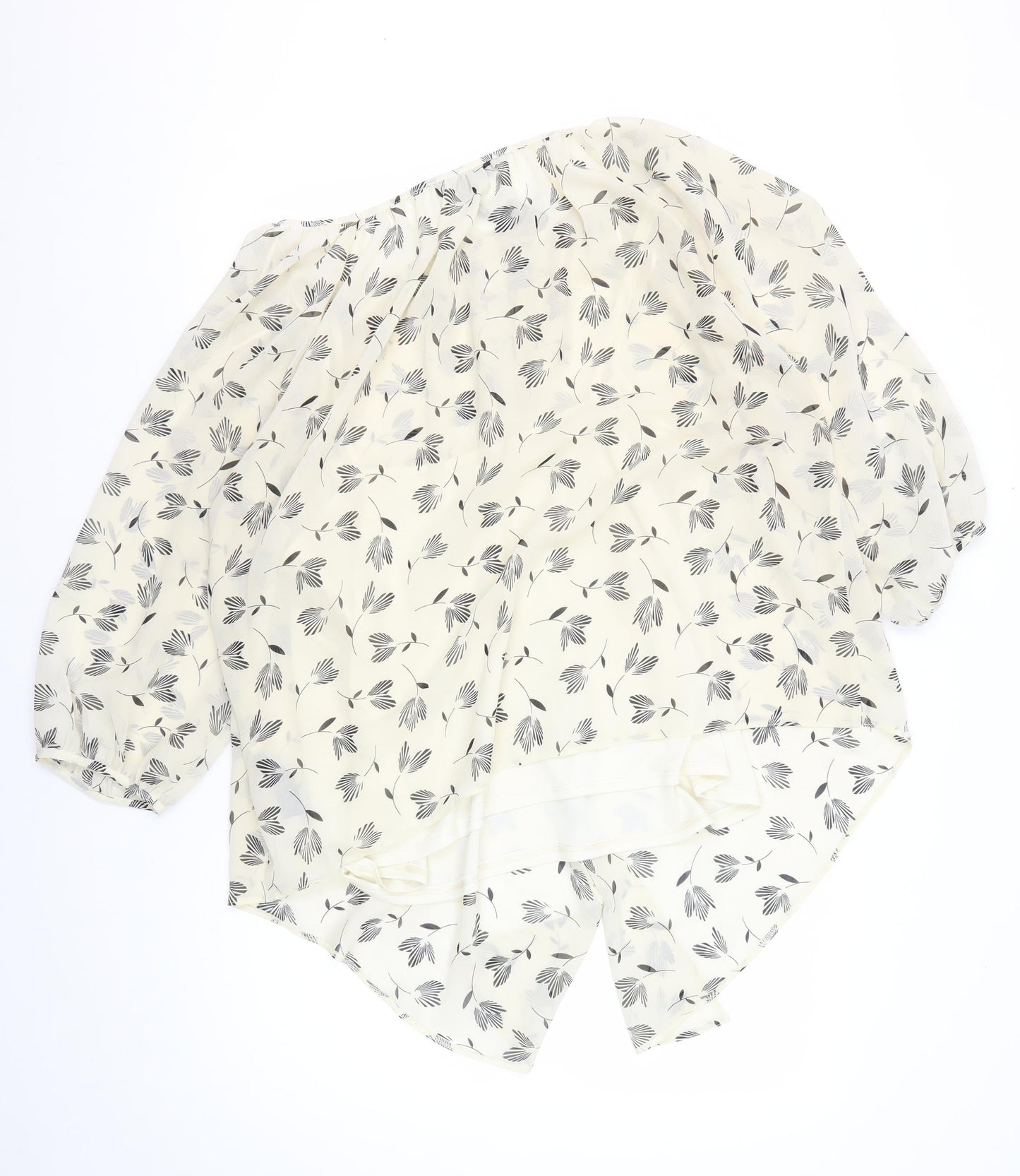 Anya Madsen Women’s Ivory Floral Tunic Blouse Size 20