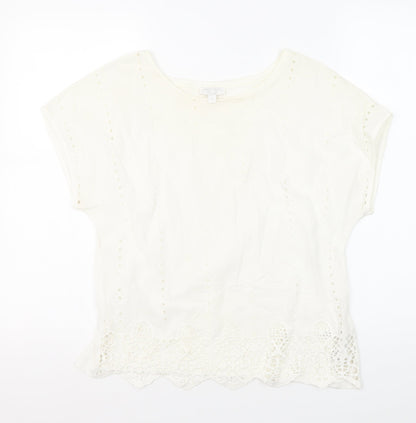 Monsoon Beach Ivory Cotton Women's Short Sleeve T-Shirt