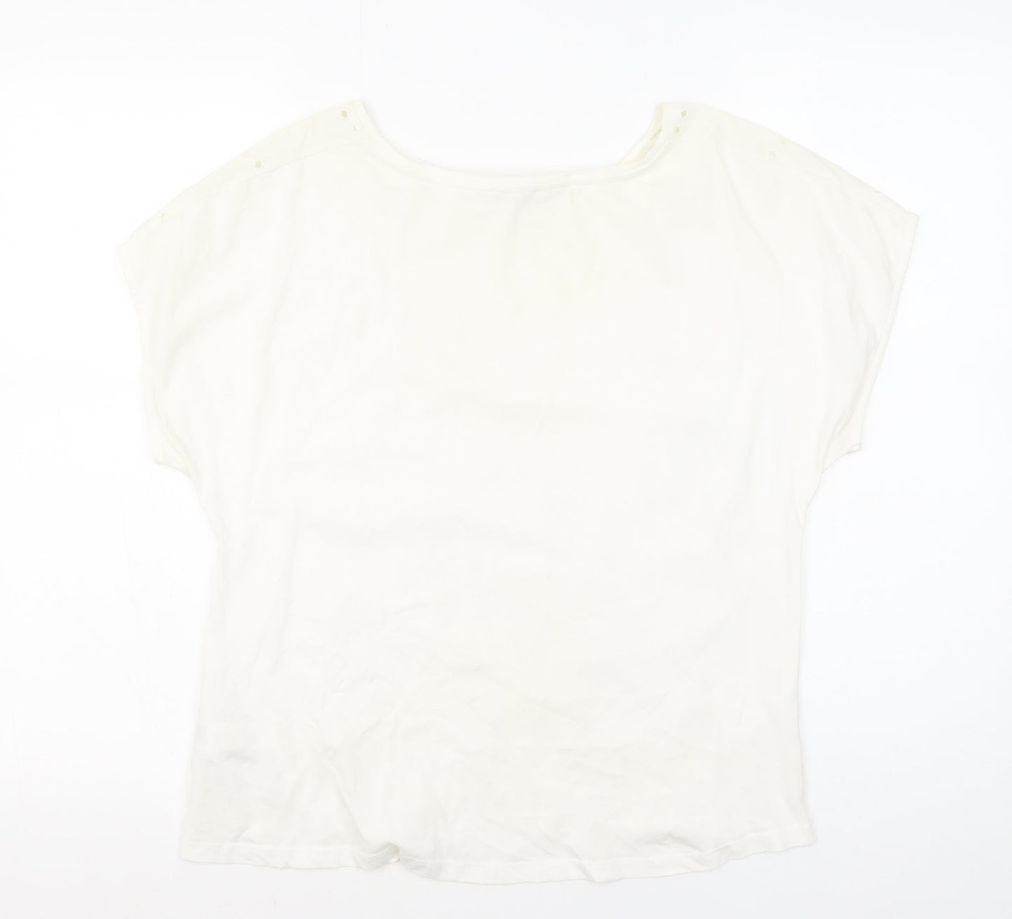 Monsoon Beach Ivory Cotton Women's Short Sleeve T-Shirt