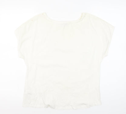Monsoon Beach Ivory Cotton Women's Short Sleeve T-Shirt