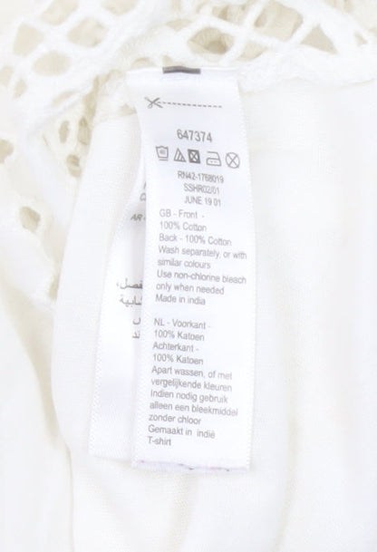 Monsoon Beach Ivory Cotton Women's Short Sleeve T-Shirt