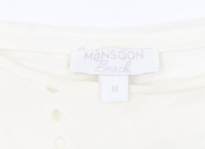 Monsoon Beach Ivory Cotton Women's Short Sleeve T-Shirt