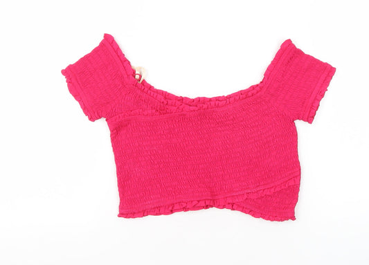 French Connection Women’s Pink Cropped Blouse, M