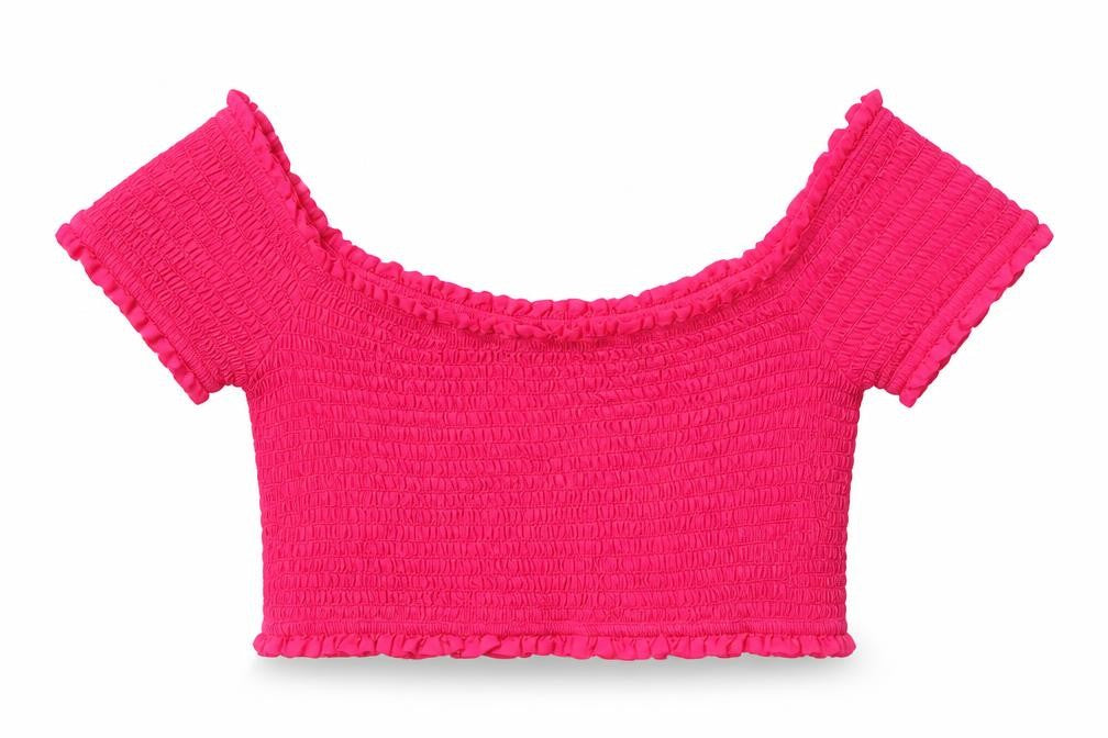 Womens UK Size M French Connection Pink Cropped Blouse