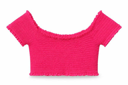 Womens UK Size M French Connection Pink Cropped Blouse