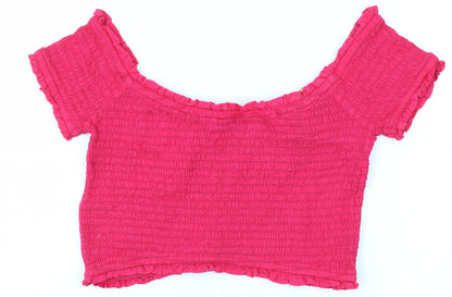 French Connection Women’s Pink Cropped Blouse, M