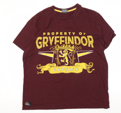 Unisex Adults UK Size XL Harry Potter Red Basic T-Shirt