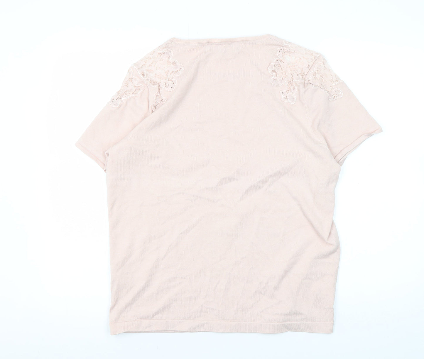 Womens UK Size 18 Principles Pink Basic T-Shirt