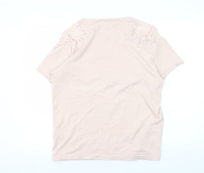 Womens UK Size 18 Principles Pink Basic T-Shirt