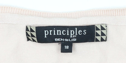 Womens UK Size 18 Principles Pink Basic T-Shirt