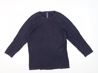 GAP Women's Blue XL Cable-Knit Jumper