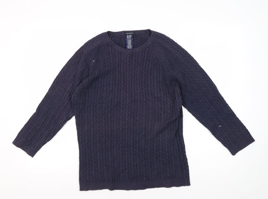 GAP Women's Blue XL Cable-Knit Jumper