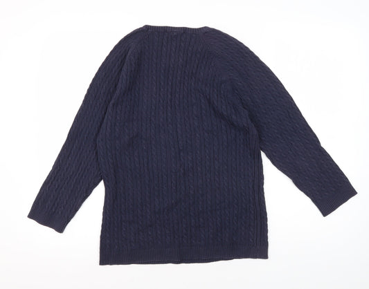 GAP Women's Blue XL Cable-Knit Jumper