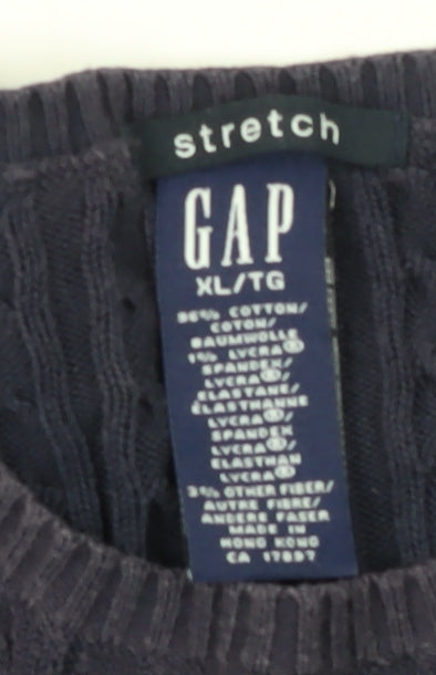 GAP Women's Blue XL Cable-Knit Jumper