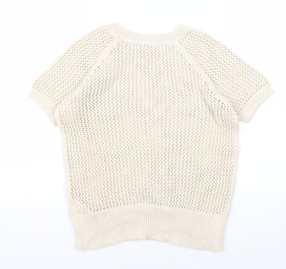 Gap Women's Beige XS Open-Knit Pullover Jumper