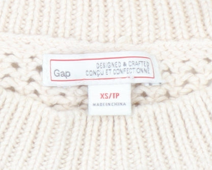 Gap Women's Beige XS Open-Knit Pullover Jumper