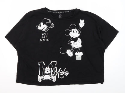 Womens UK Size XL Disney Black Basic T-Shirt
