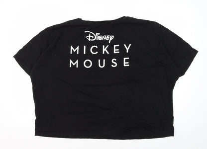Womens UK Size XL Disney Black Basic T-Shirt