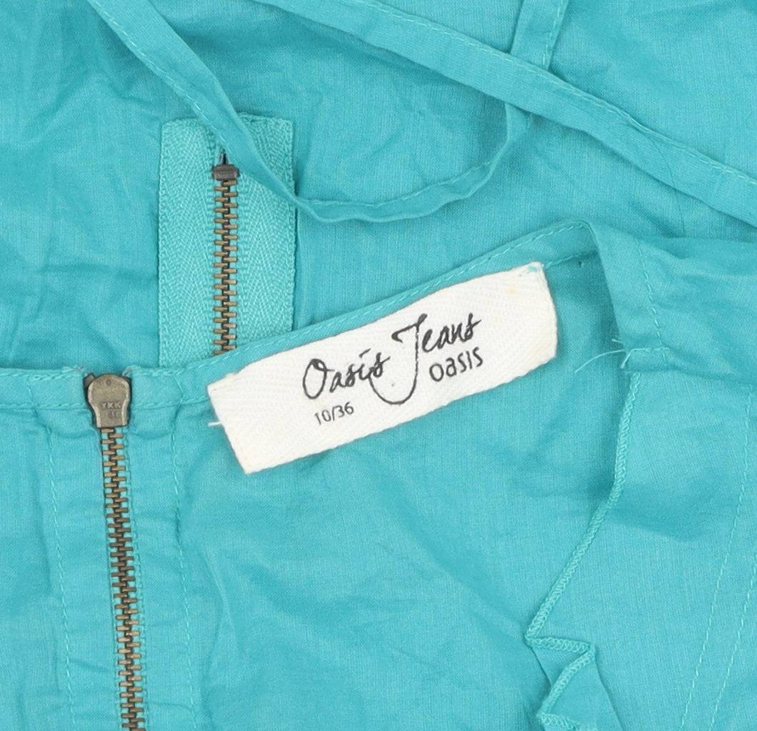Oasis Women's Blue Sleeveless Tunic Blouse Size 10