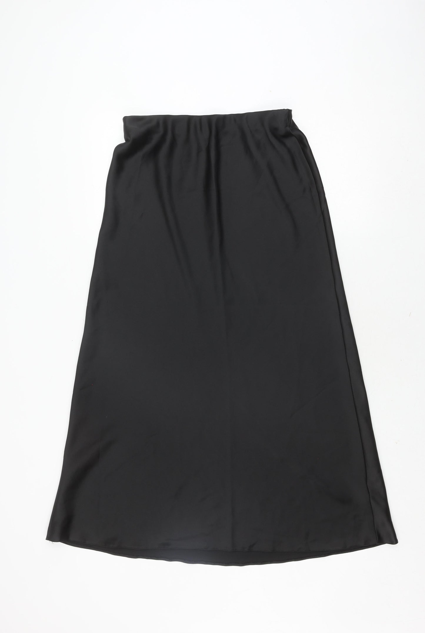 New Look Women's Black Midi A-Line Skirt, Size 12, Elastic Waist