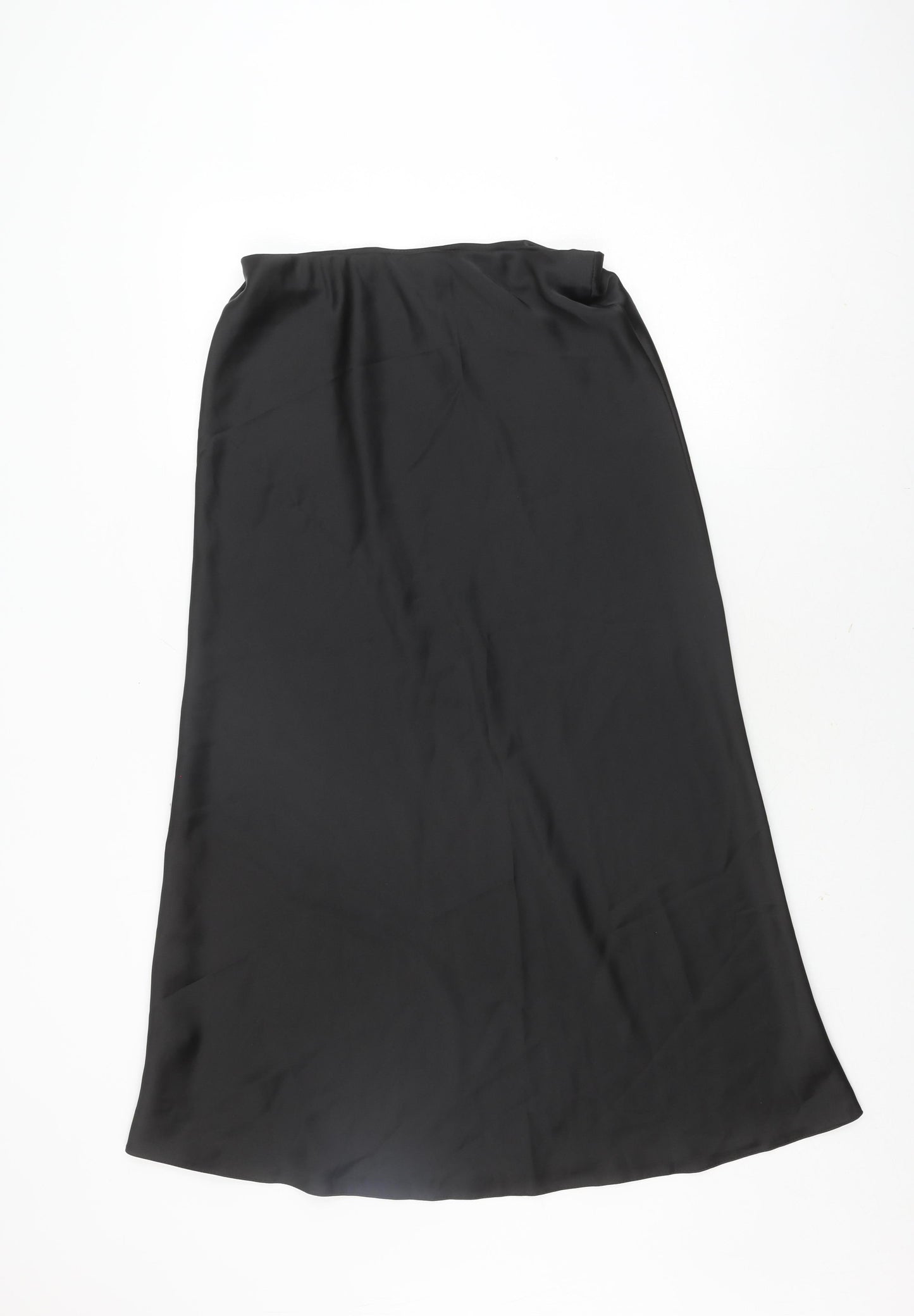 New Look Women's Black Midi A-Line Skirt, Size 12, Elastic Waist