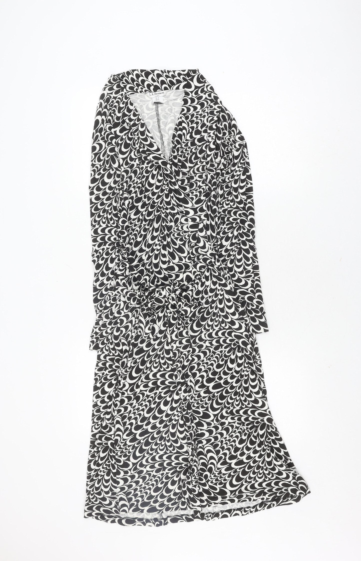 L.K. Bennett Women's Black & White Abstract Dress Size 14