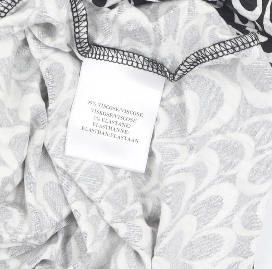 L.K. Bennett Women's Black & White Abstract Dress Size 14