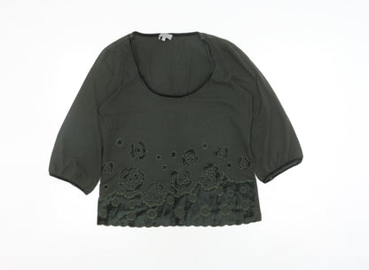 Womens UK Size 14 Marks and Spencer Green Basic Blouse