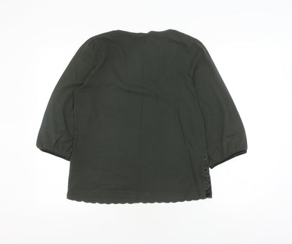 Womens UK Size 14 Marks and Spencer Green Basic Blouse