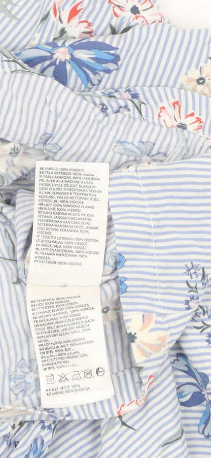 H&M Maternity Blue Floral Midi Dress - M