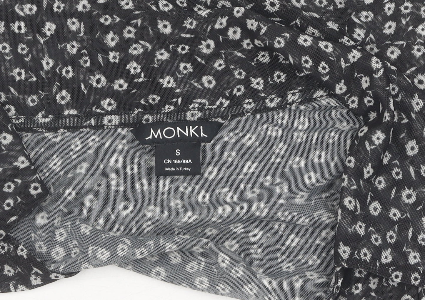 Womens UK Size S Monki Black Cropped Blouse
