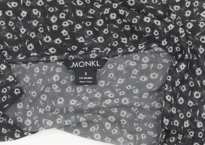 Womens UK Size S Monki Black Cropped Blouse