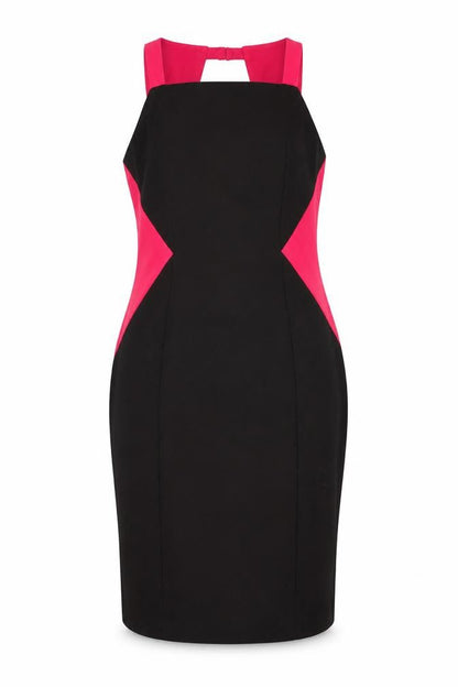 Next Women's Black and Pink Sleeveless Dress, Size 14