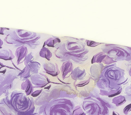BHS Women's Purple Floral Knee Length Skirt Size 20