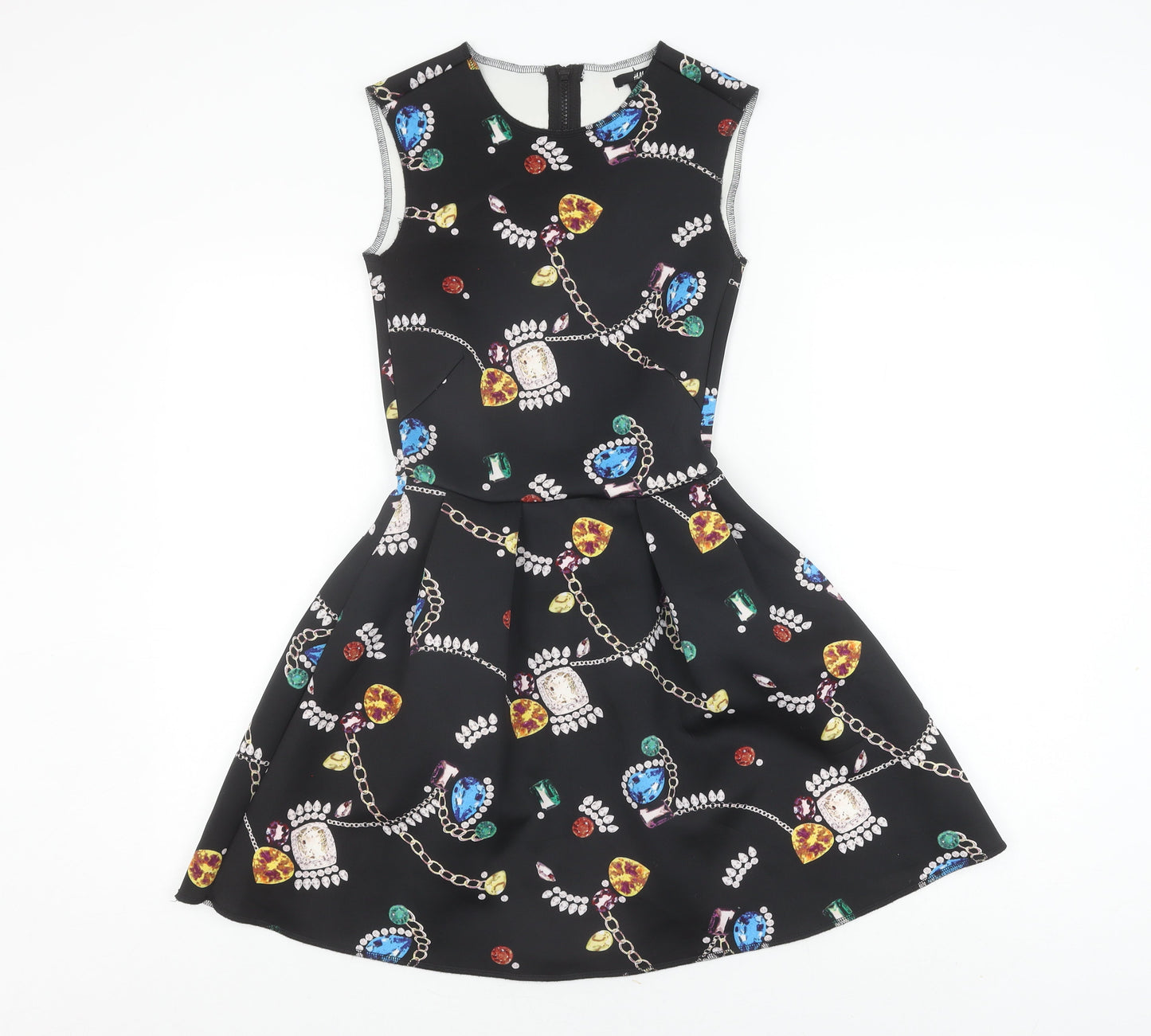 H&M Women's XS Multicoloured Fit & Flare Mini Dress