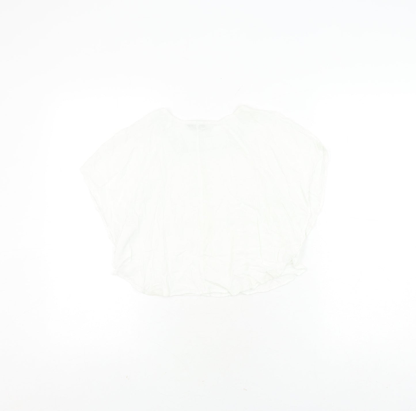 Zara Girls White Blouse 7-8 Years Casual Crochet Accents