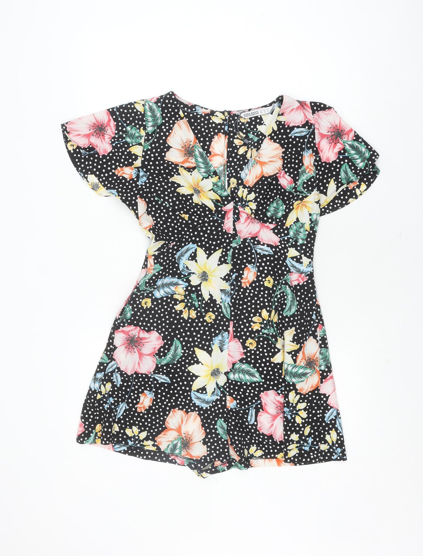 Womens UK Size XS Zara One-Piece Multicoloured Playsuit