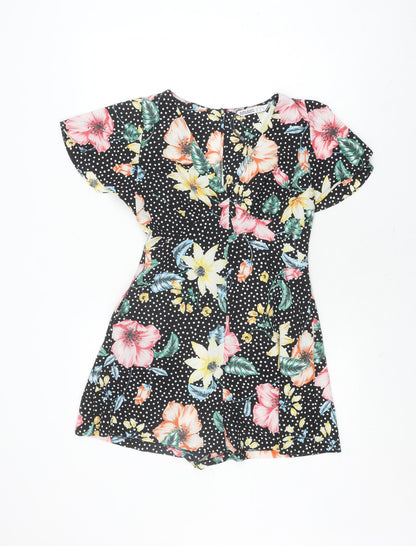 Womens UK Size XS Zara One-Piece Multicoloured Playsuit