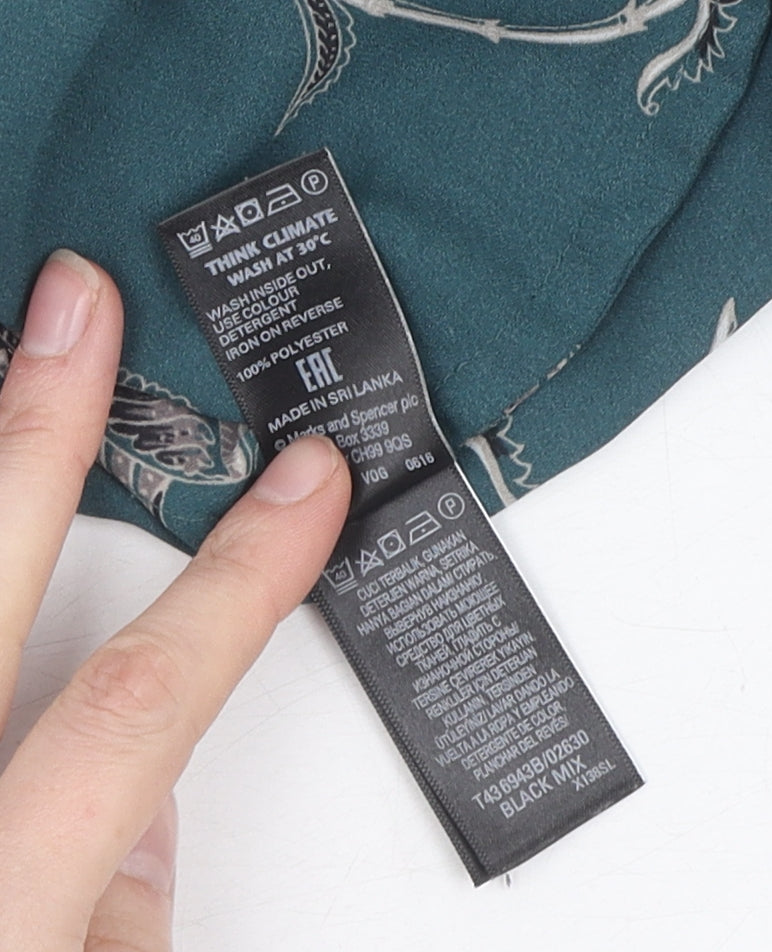 Womens UK Size 12 Marks and Spencer Green Basic Blouse