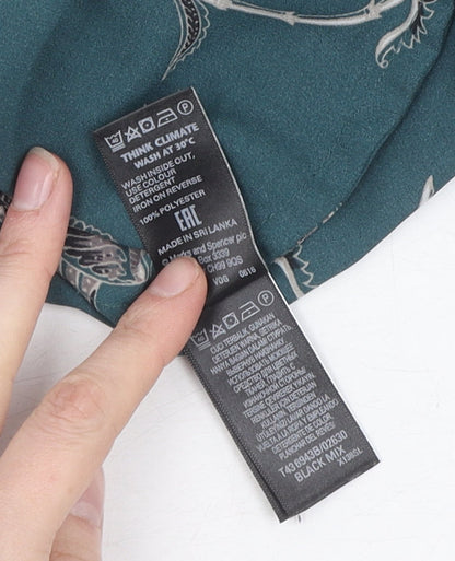 Womens UK Size 12 Marks and Spencer Green Basic Blouse