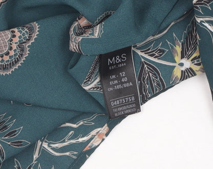Womens UK Size 12 Marks and Spencer Green Basic Blouse