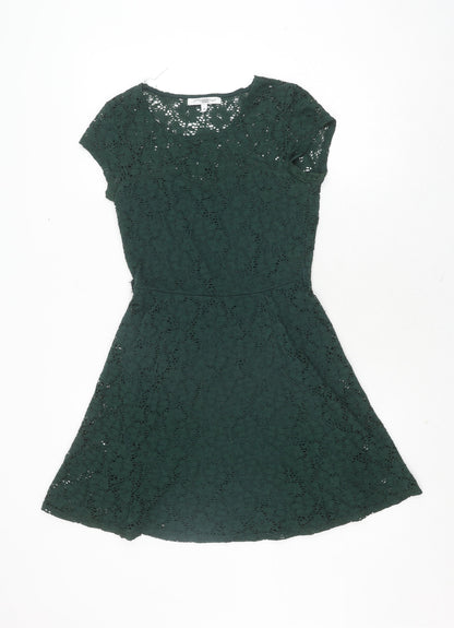New Look Women's Green A-Line Lace Dress Size 10
