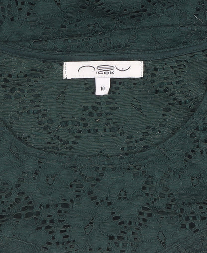 New Look Women's Green A-Line Lace Dress Size 10