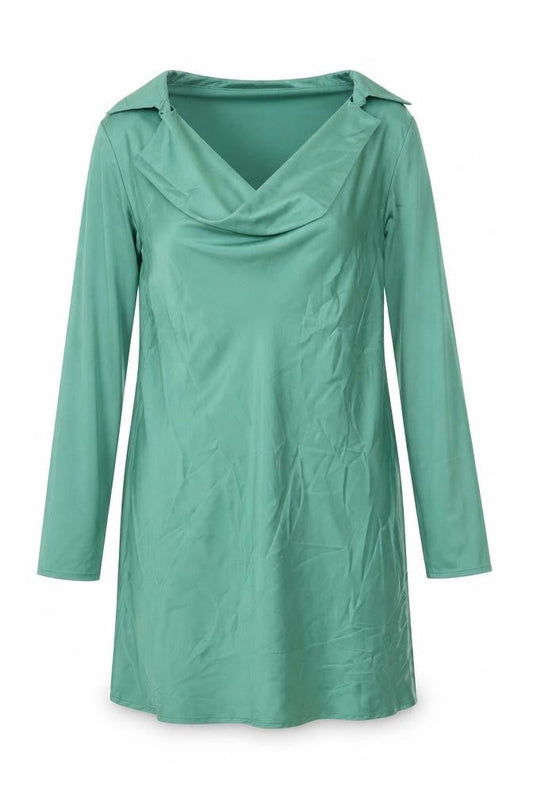 Front view of Missguided Petite Green Long Sleeve Dress, size 4